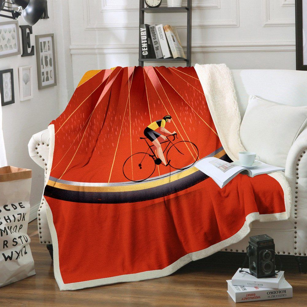 Cycling Sherpa Fleece Blanket