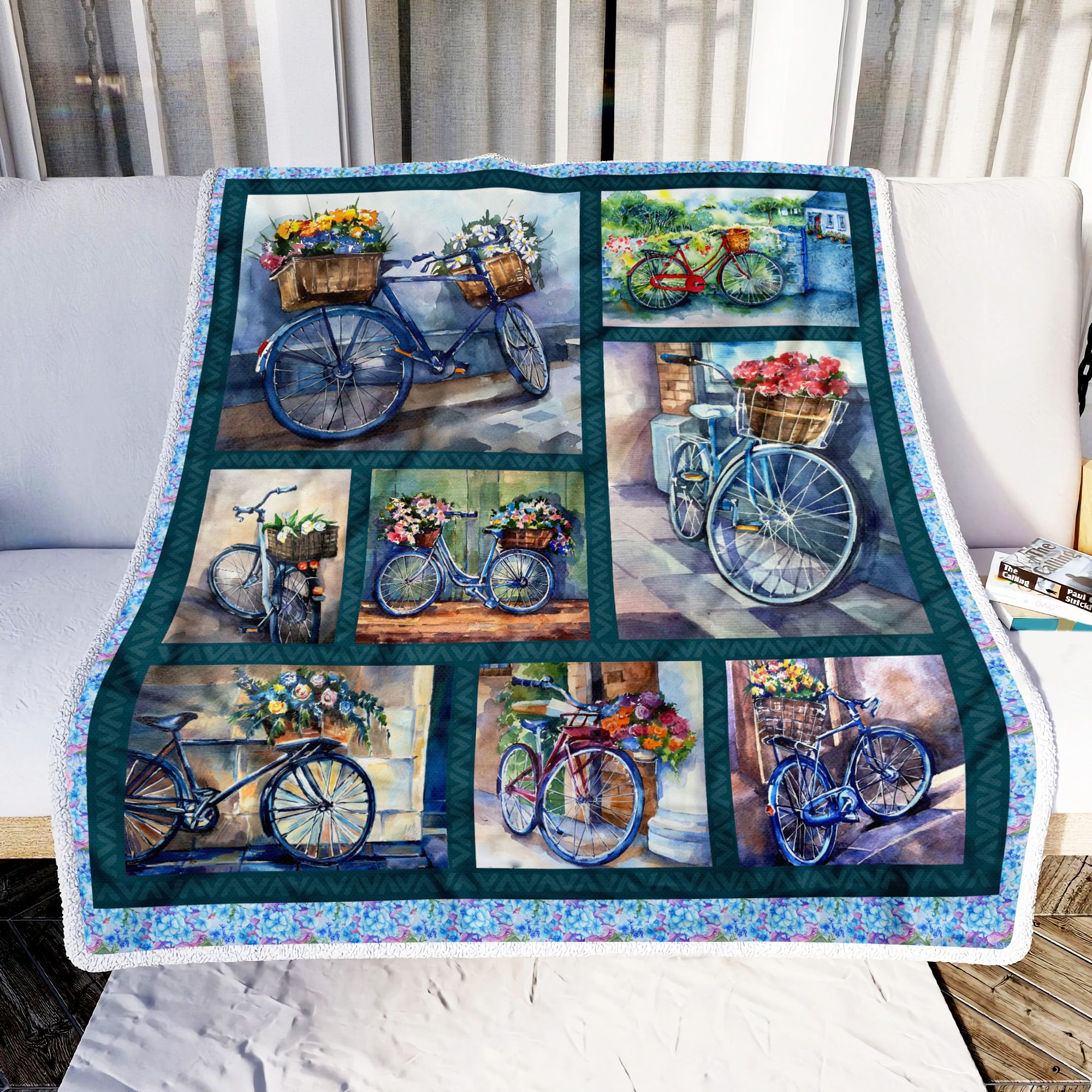 Cycling Flower Art Fleece Blanket