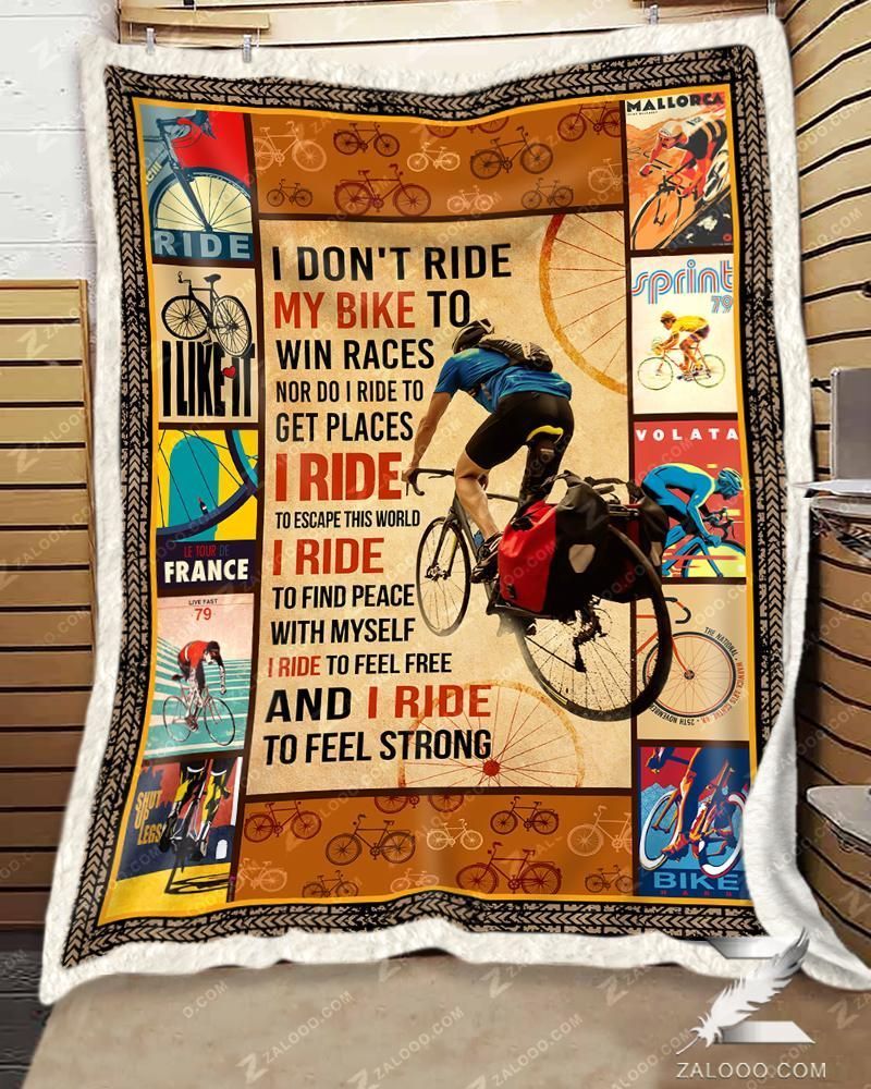 Cycling I Ride To Feel Strong Sherpa Fleece Blanket