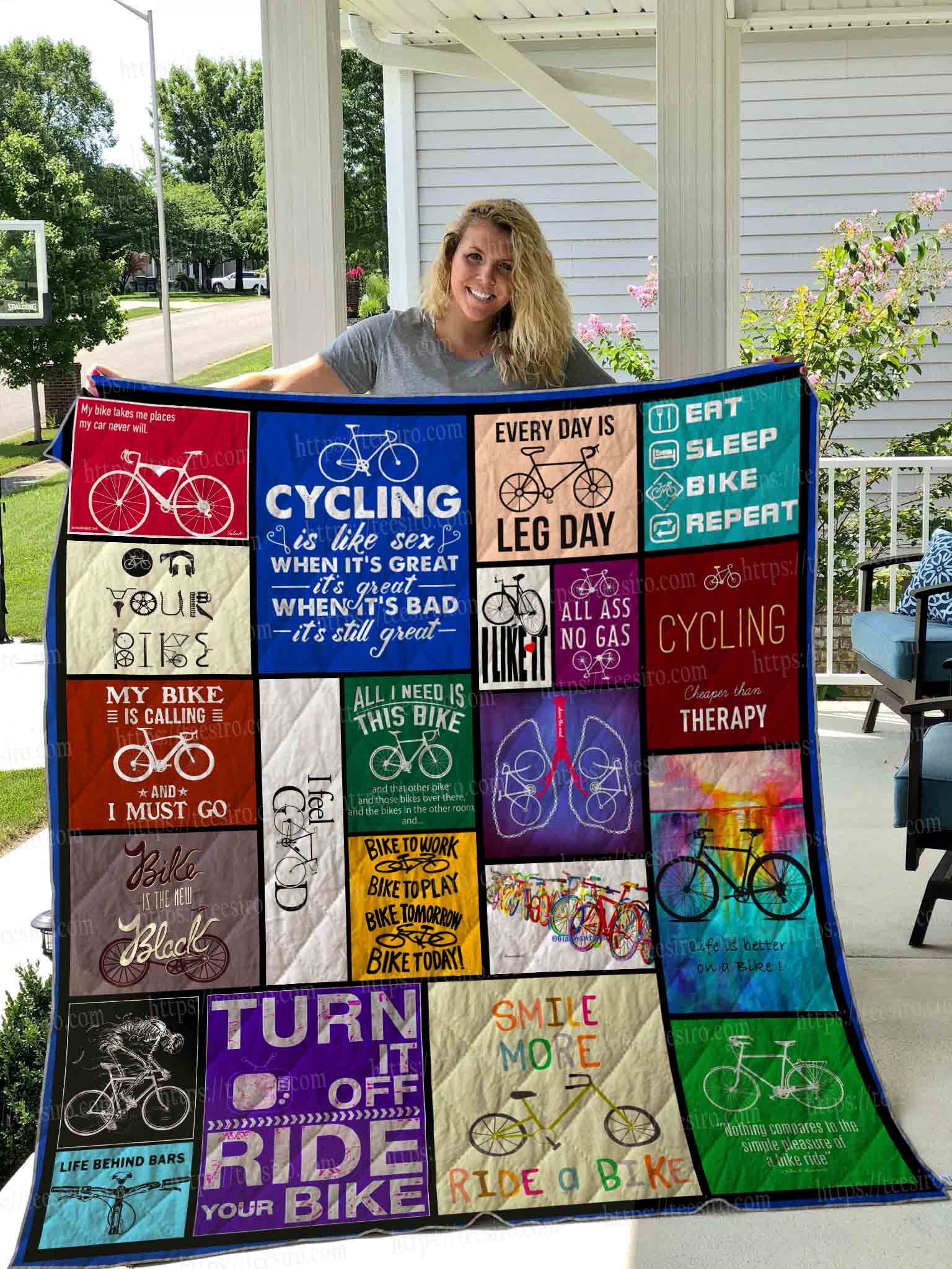 Cycling My Bike Takes Me Places Quilt Blanket DHC3112855TD