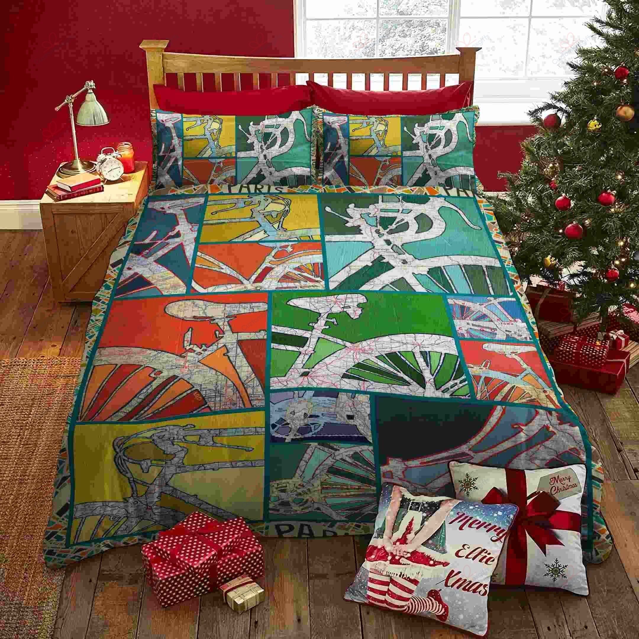 Cycling Pattern Printed Bedding Set