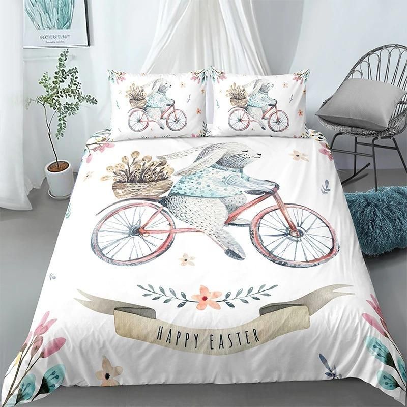 Cycling Rabbit Happy Easter Bedding Set
