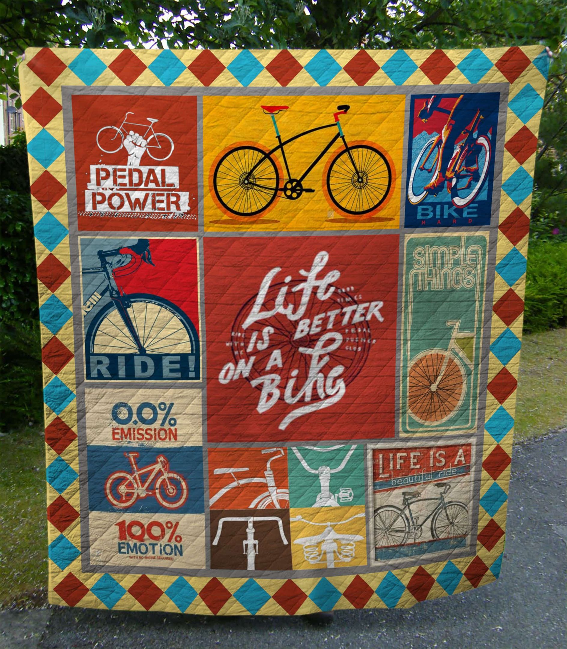 Cycling Simple Things Quilt Blanket DHC020120593TD