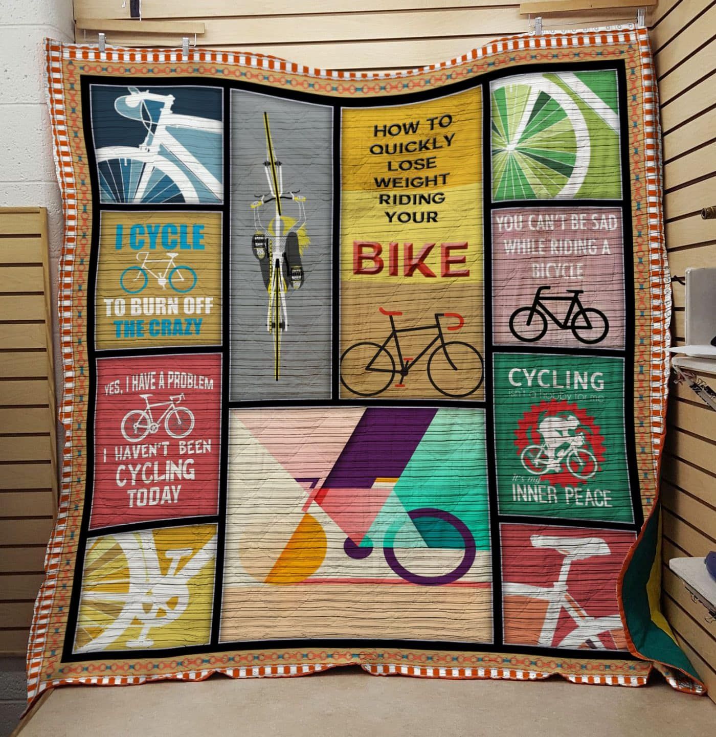 Cycling To Burn Off The Crazy Quilt Blanket Dhc04011438Dd