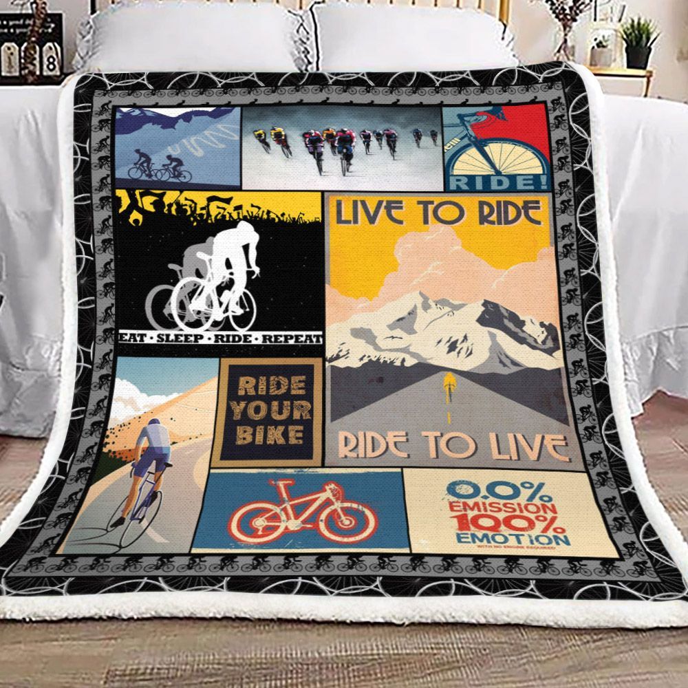 Cycling Sherpa Fleece Blanket