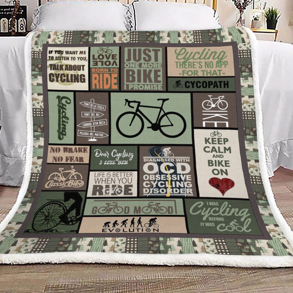 Cycling Sherpa Fleece Blanket