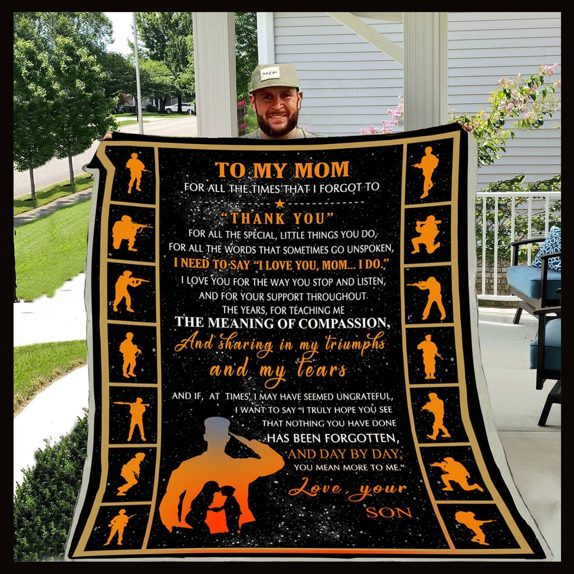 D Soldier Son To Mom For All The Times Sherpa Fleece Blanket