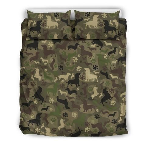 Dachshun Camo Style Bedding Set