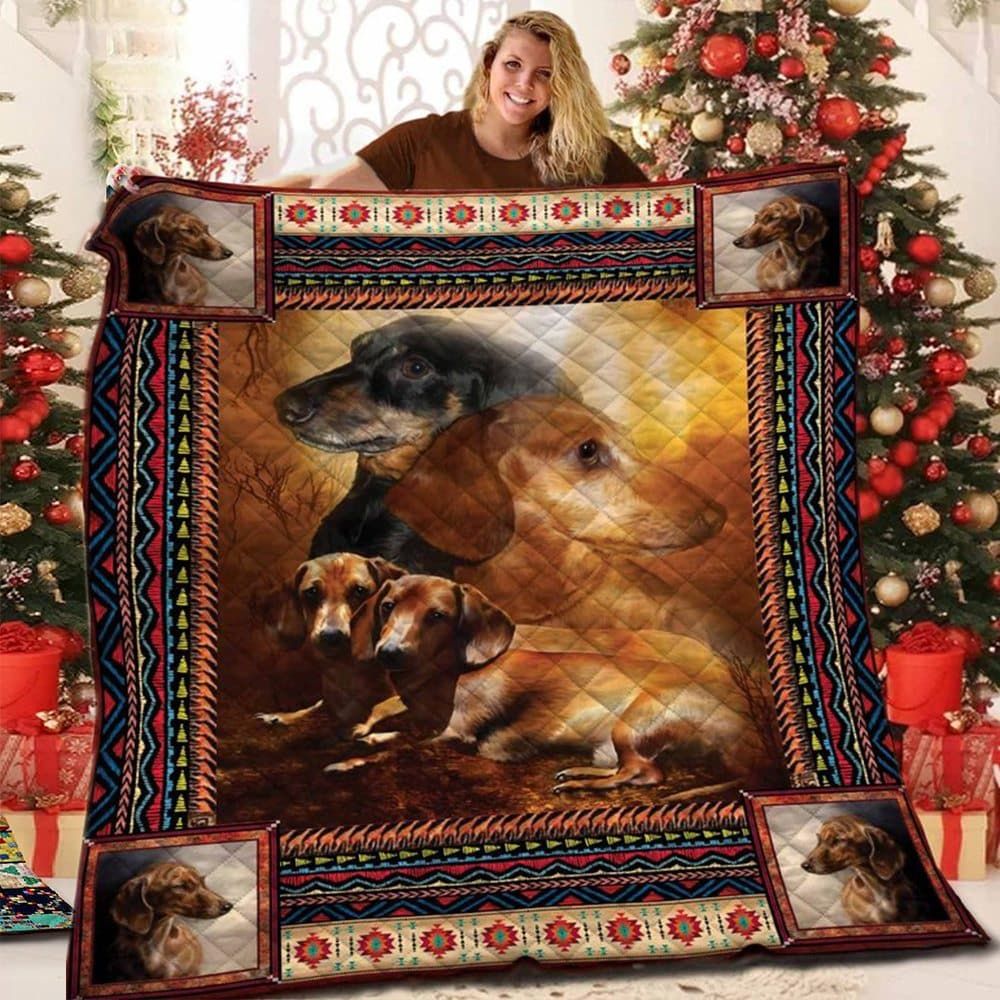Dachshund A Little Hero Quilt Blanket Christmas Christmas Gifts Merry Christmas Holiday Gifts Gift Dhc03011233Dd