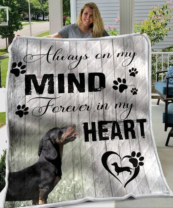 Dachshund Always On My Mind Forever In My Heart Sherpa Fleece Blanket