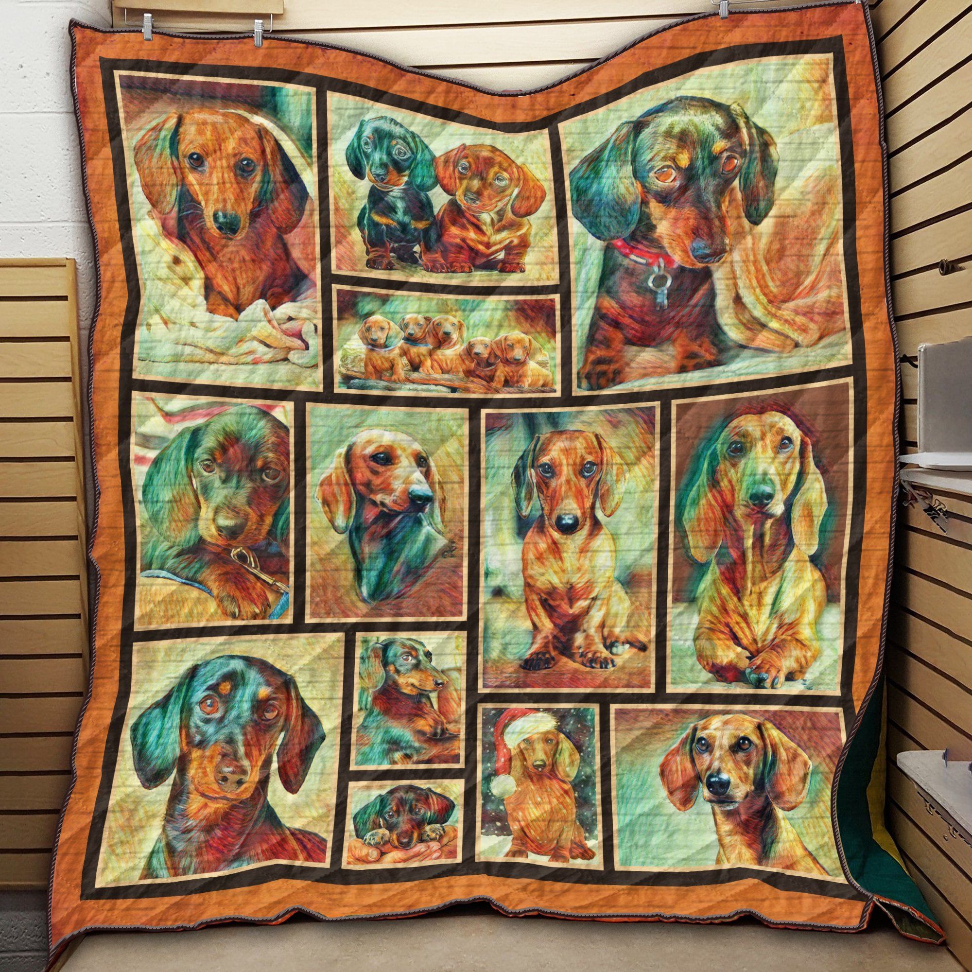Dachshund Art Style Cool Quilt Blanket Dhc09121851Dd