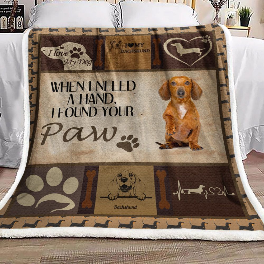 Dachshund As Friend Sherpa Fleece Blanket