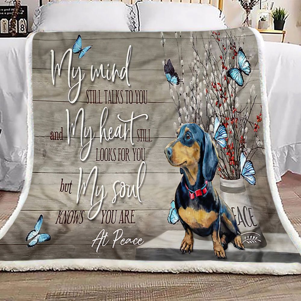 Dachshund At Peace Fleece Blanket