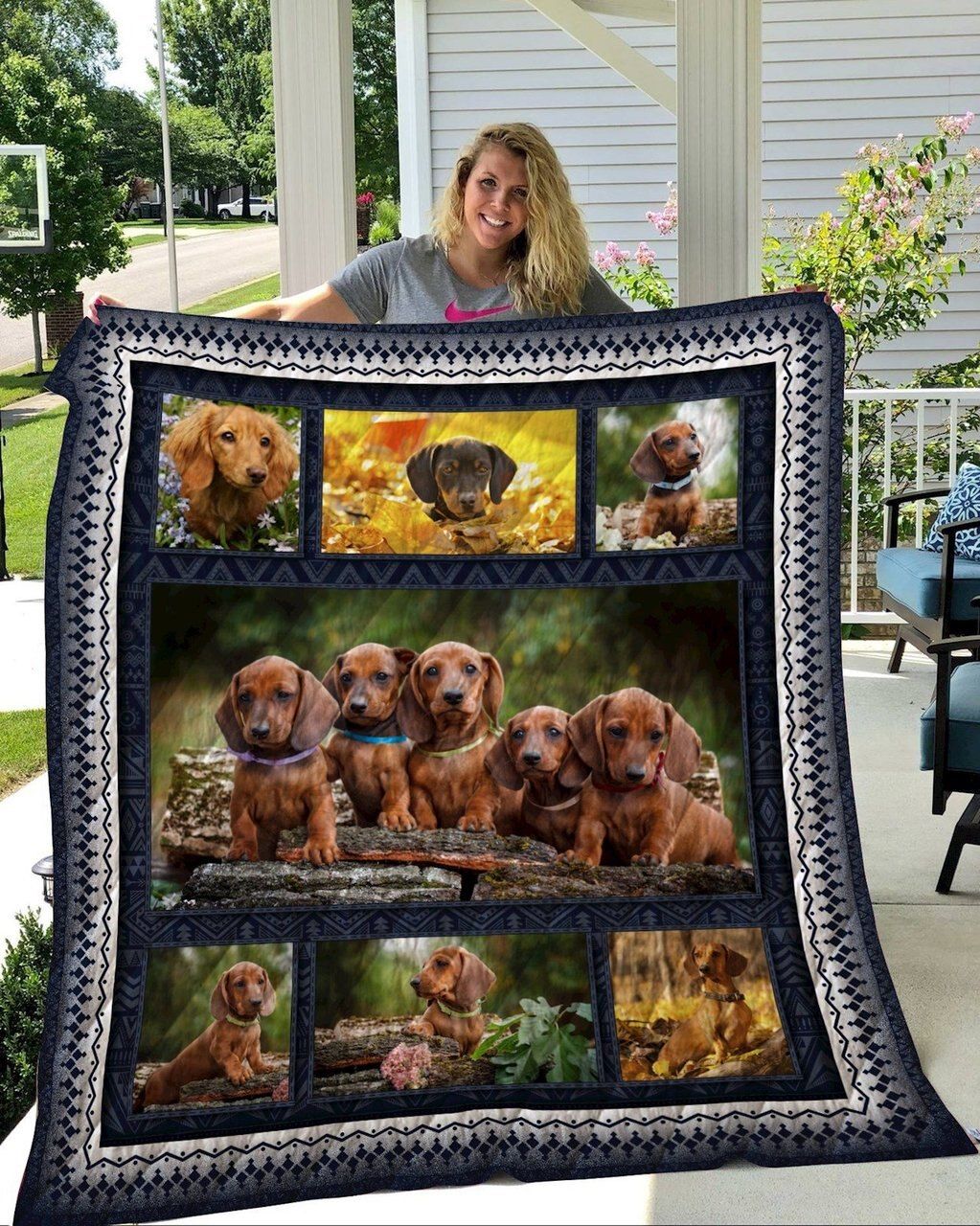 Dachshund Baa Baa Black Quilt Blanket DHC020120632TD