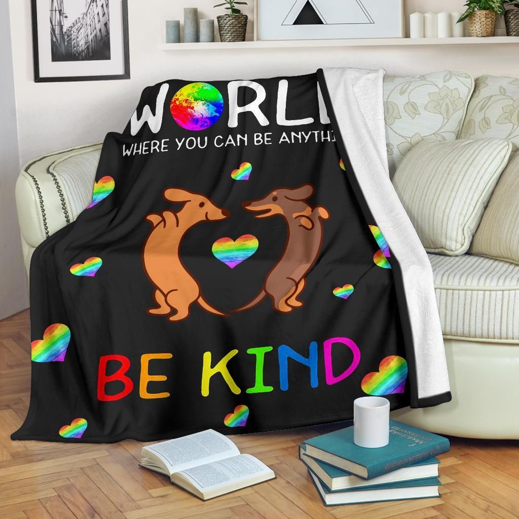 Dachshund Be Kind Sherpa Fleece Blanket