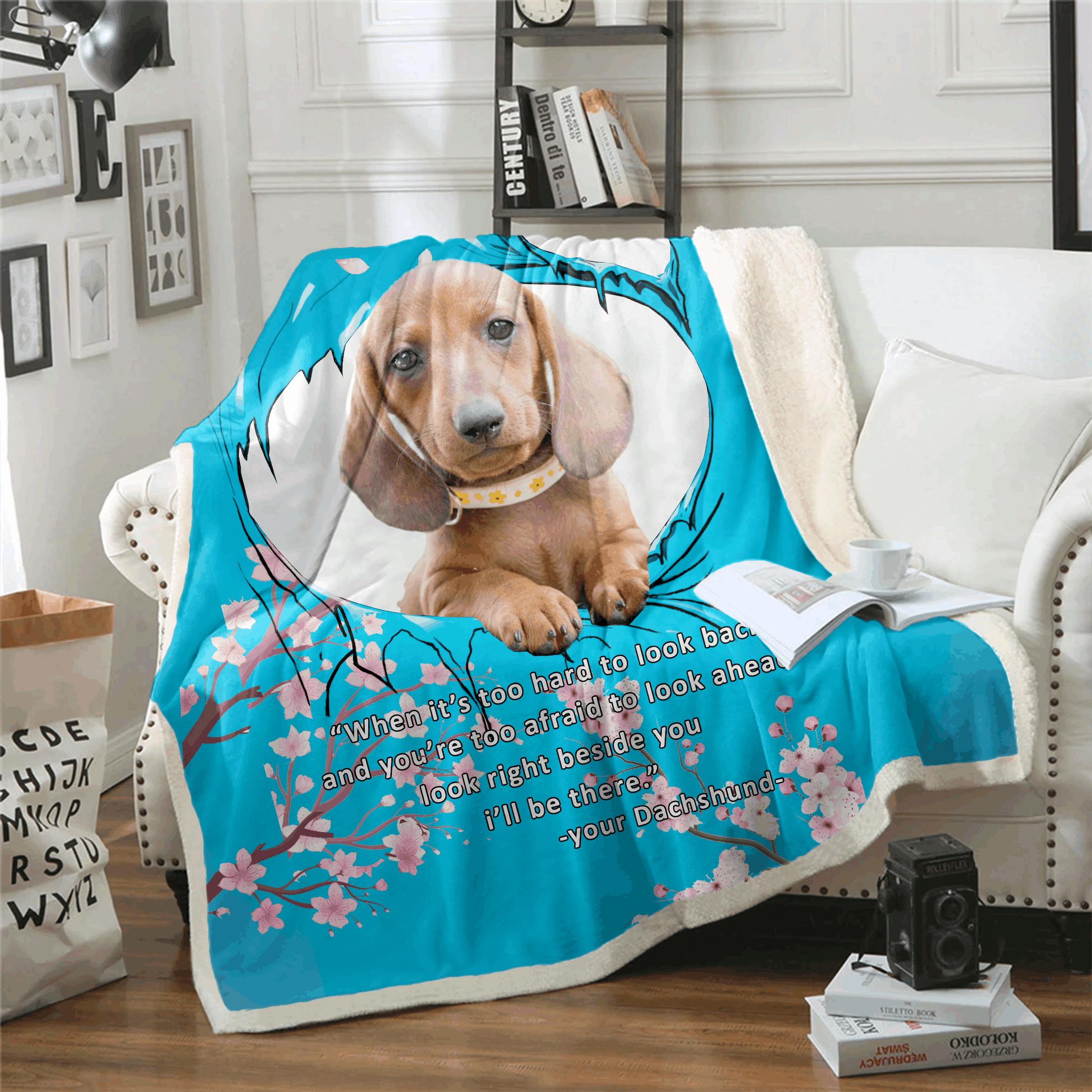 Dachshund Beside You Sherpa Fleece Blanket