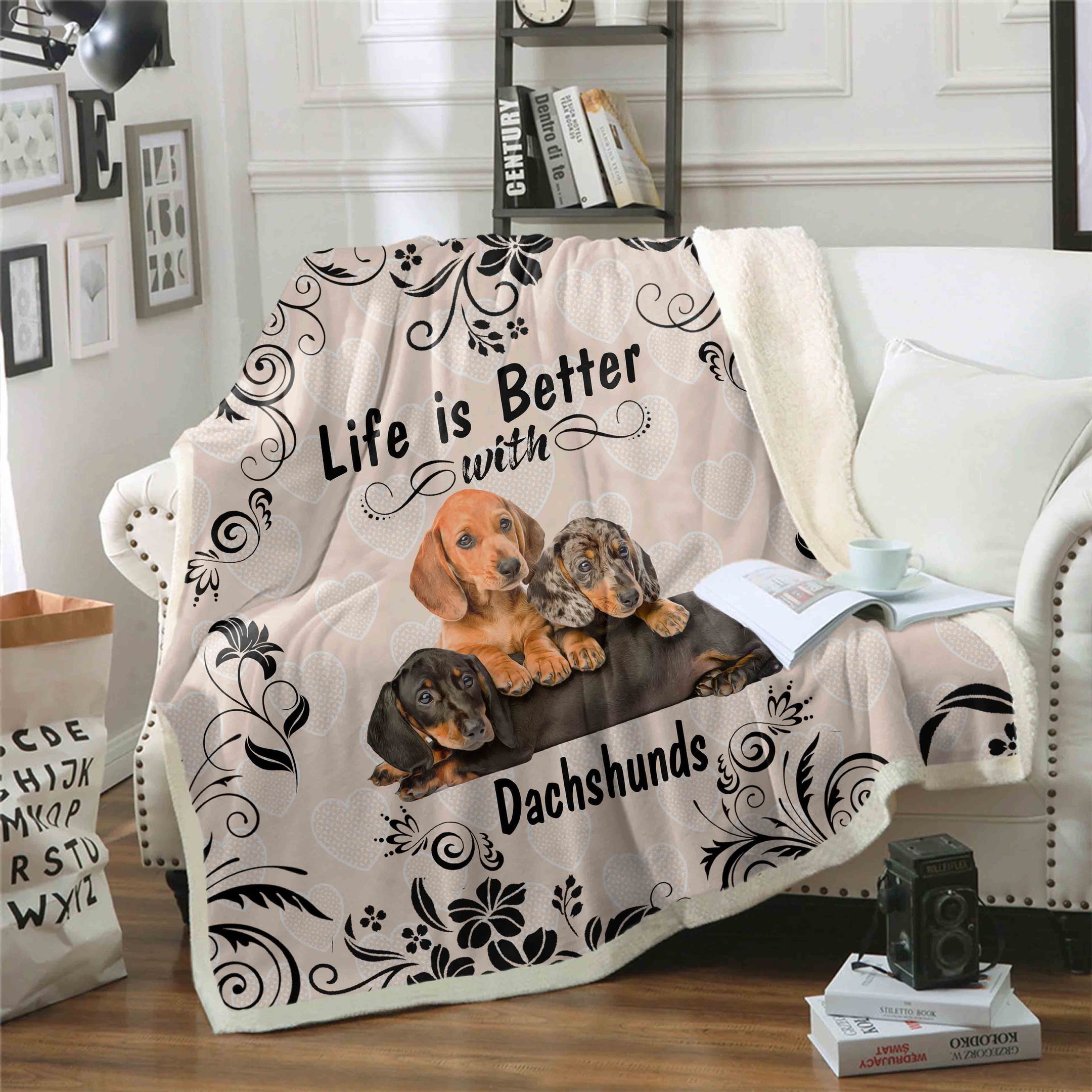 Dachshund Better Sherpa Fleece Blanket