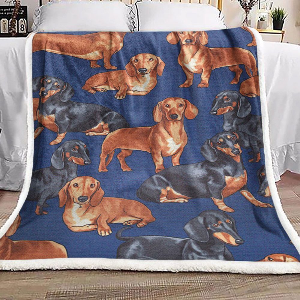 Dachshund Sherpa Fleece Blanket