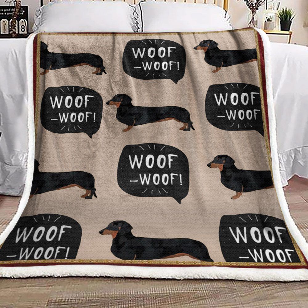 Dachshund Sherpa Fleece Blanket