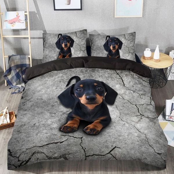 Dachshund Black Bedding Set
