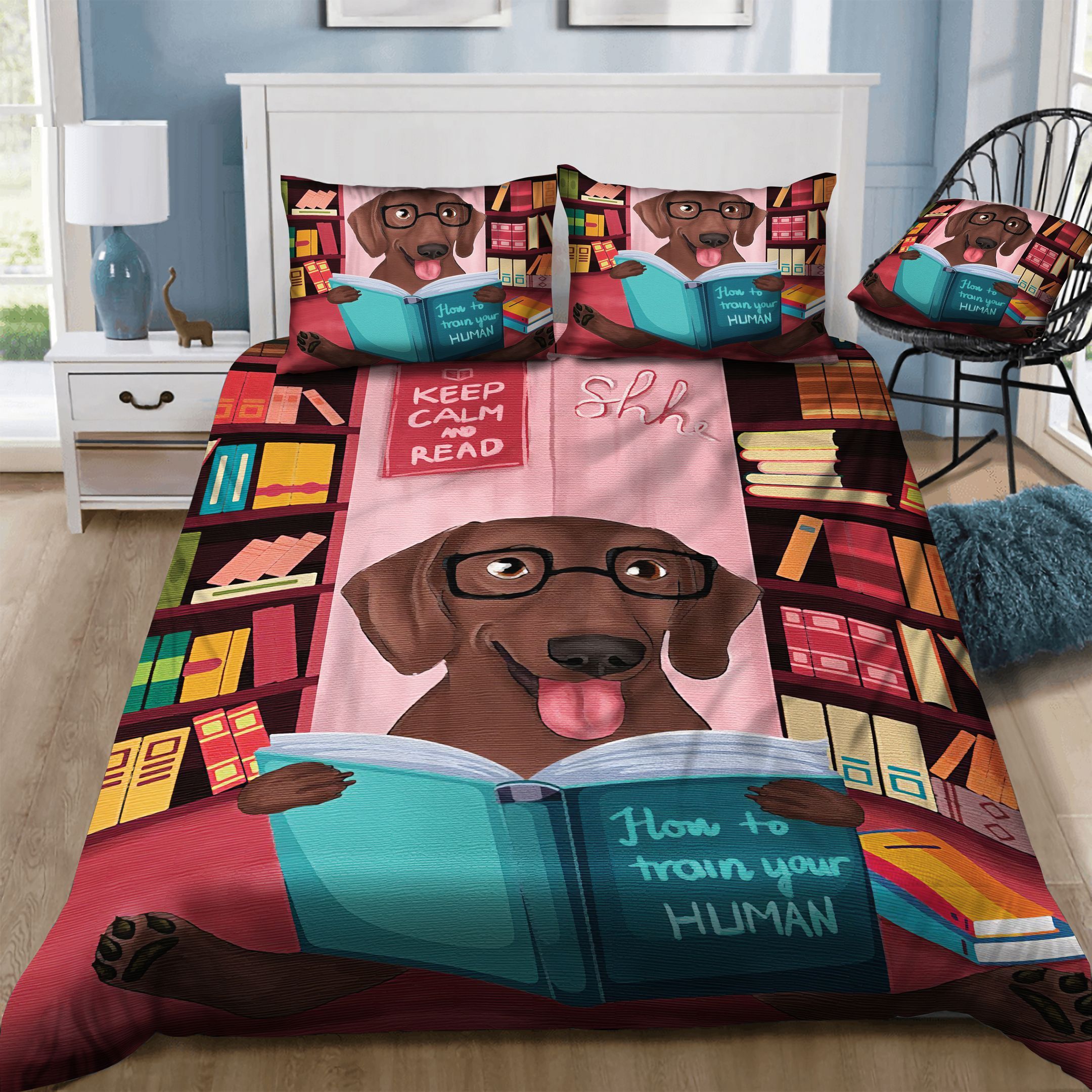 Dachshund Book  Bedding Set