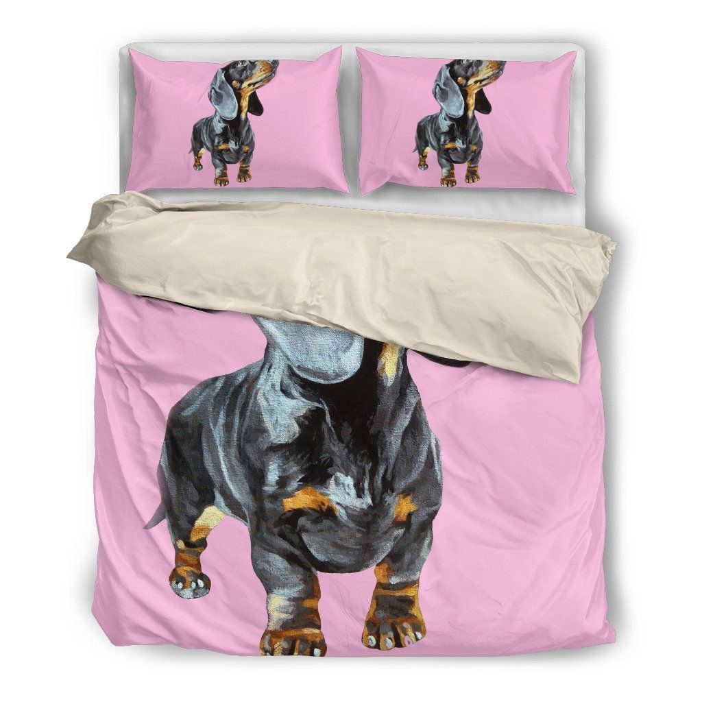 Dachshund Bright Pink Bedding Set