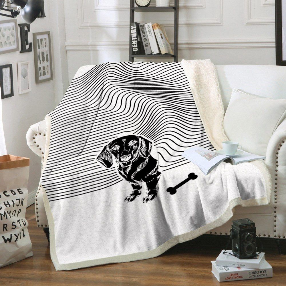 Dachshund Sherpa Fleece Blanket