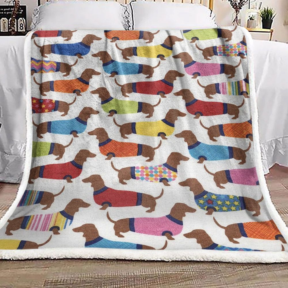 Dachshund Sherpa Fleece Blanket
