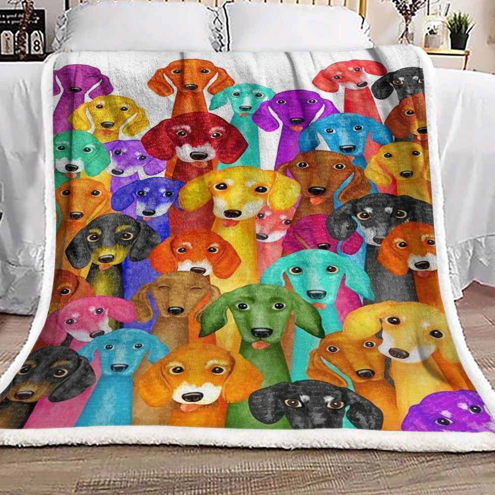 Dachshund Sherpa Fleece Blanket