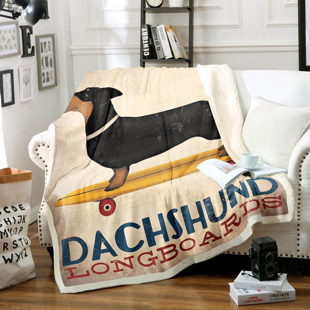Dachshund Sherpa Fleece Blanket