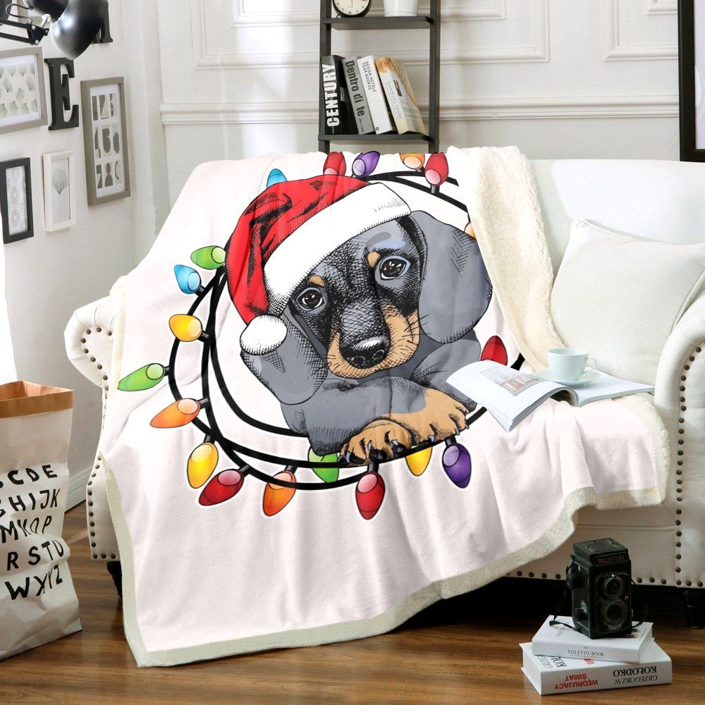 Dachshund Sherpa Fleece Blanket