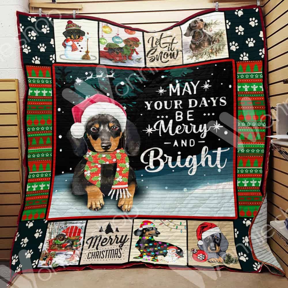 Dachshund Christmas CL15100118MDQ Quilt Blanket