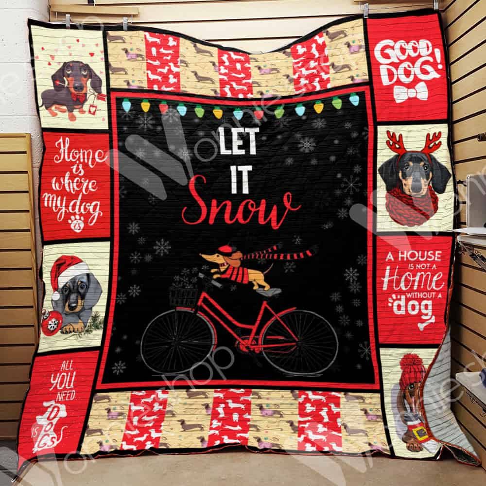 Dachshund Christmas CL15100119MDQ Quilt Blanket