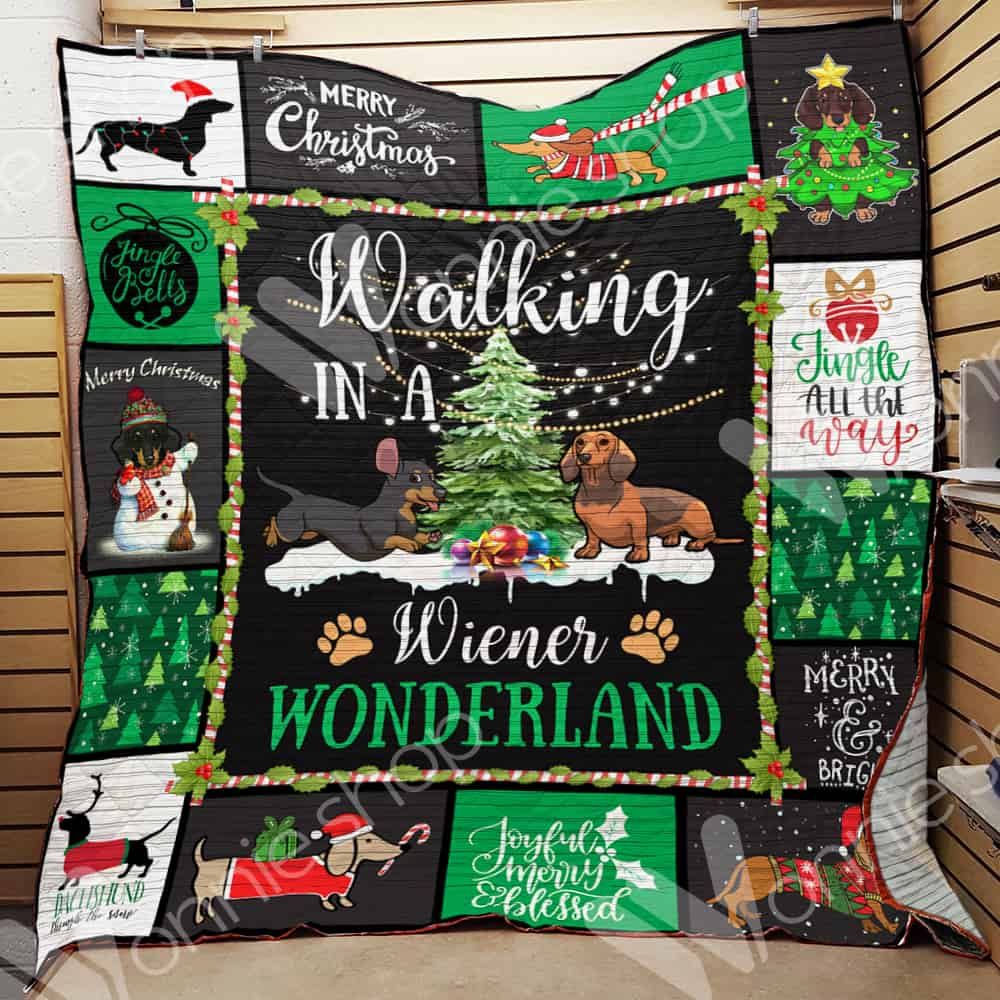 Dachshund Christmas CL15100121MDQ Quilt Blanket