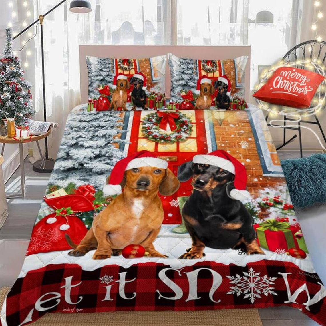 Dachshund Christmas Bedding Set