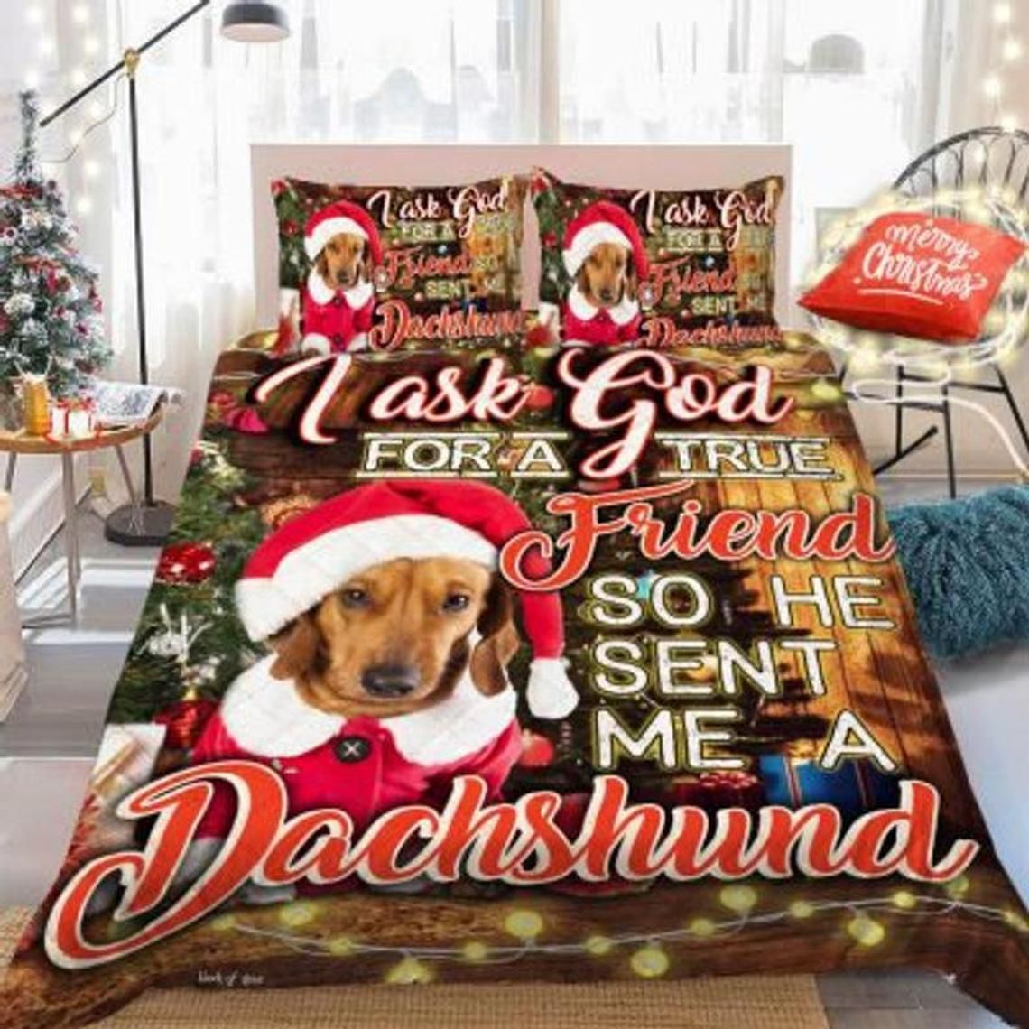Dachshund Christmas Bedding Set