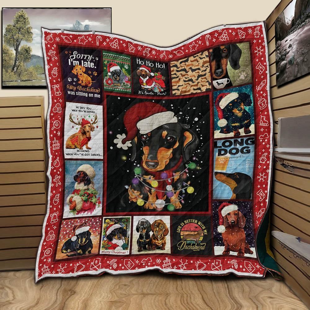 Dachshund Christmas Dar Dar Quilt Blanket Dhc09121925Dd