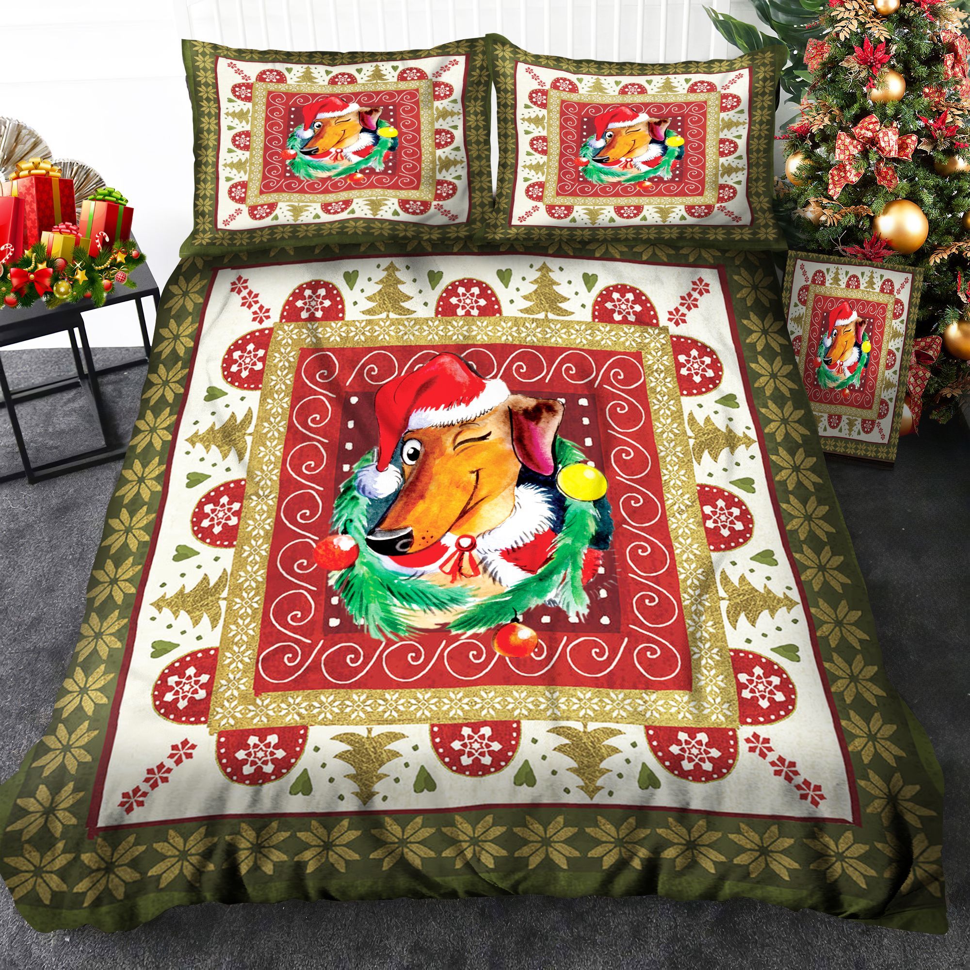 Dachshund Christmas Bedding Set