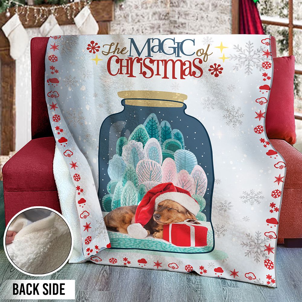 Dachshund Christmas Sherpa Fleece Blanket