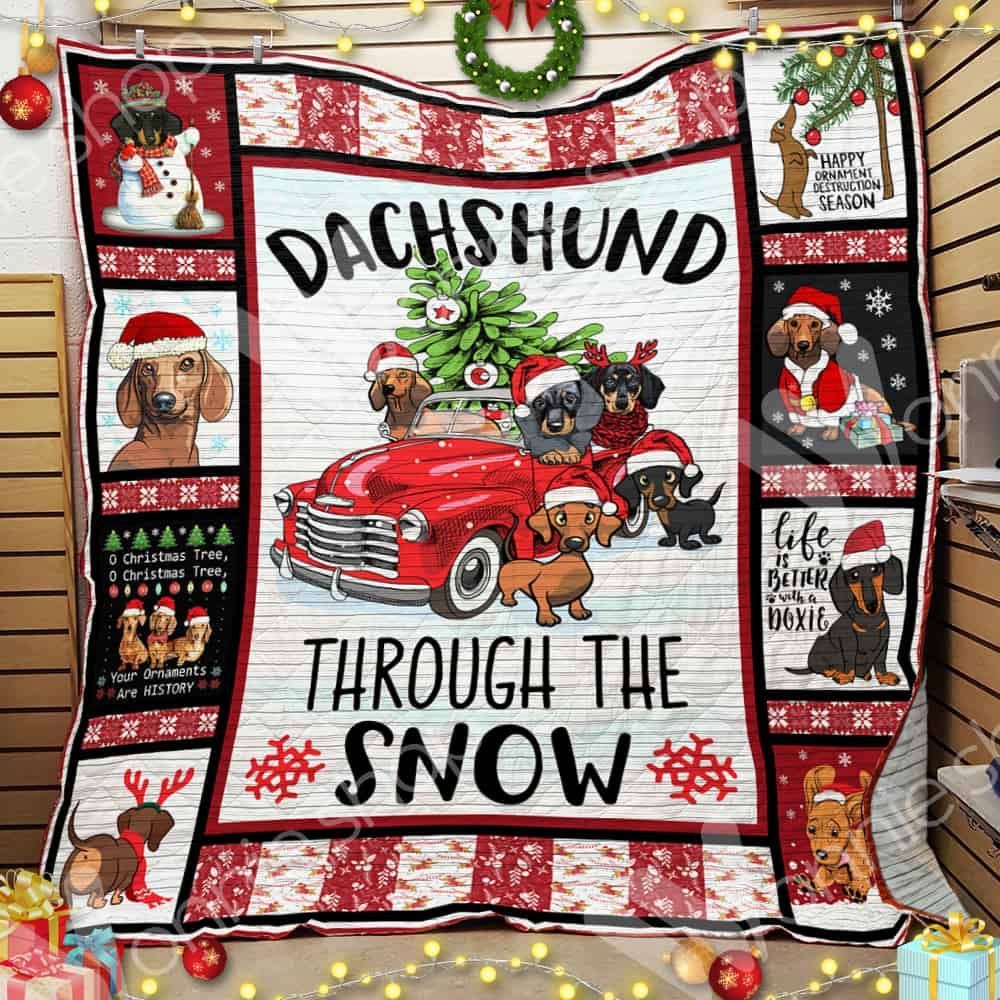 Dachshund Christmas GS-CL-LD3110 Quilt Blanket