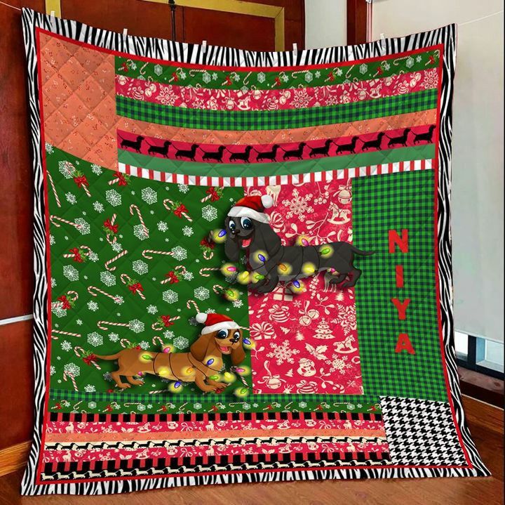 Dachshund Christmas HHC121123TH Quilt Blanket