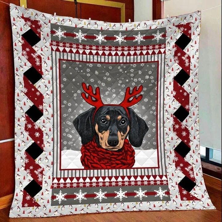 Dachshund Christmas HHC121124TH Quilt Blanket