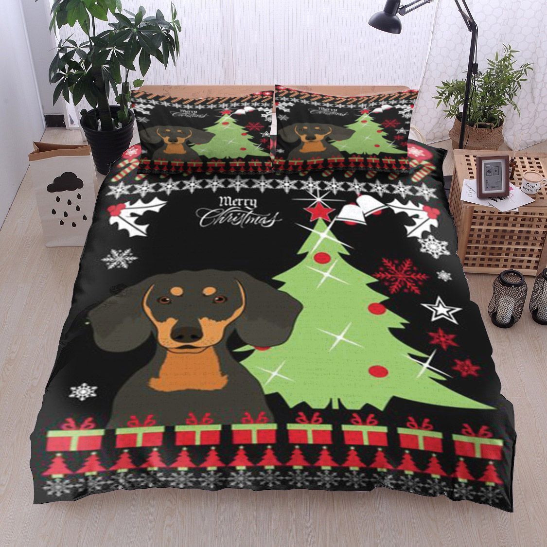 Dachshund Christmas Bedding Set