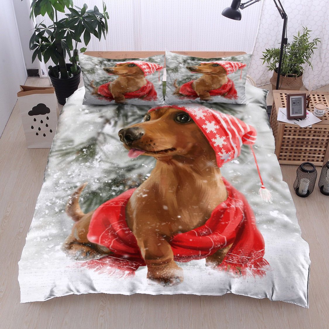 Dachshund Christmas Bedding Set