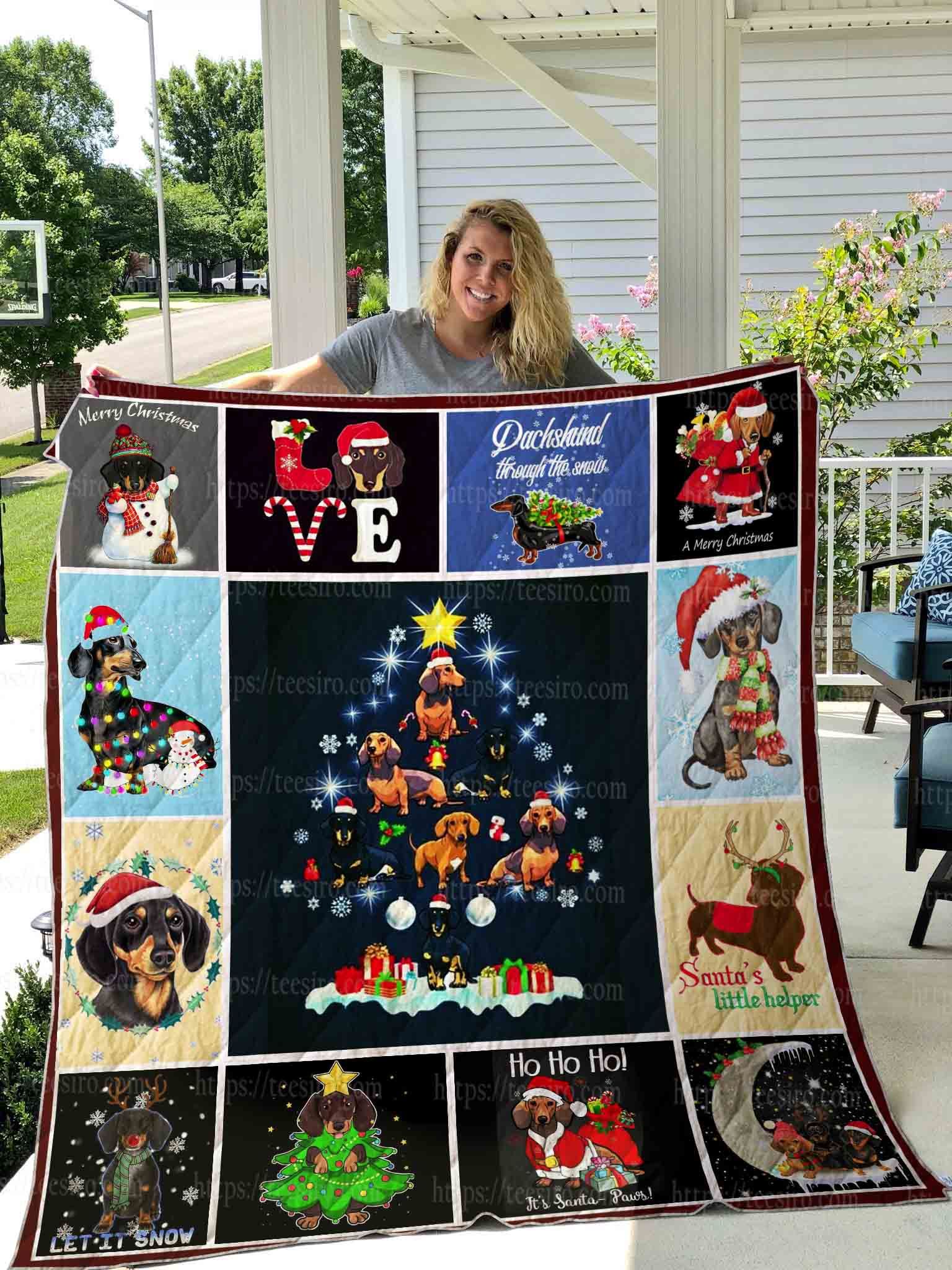 Dachshund Christmas Quilt Blanket DHC1501772VT