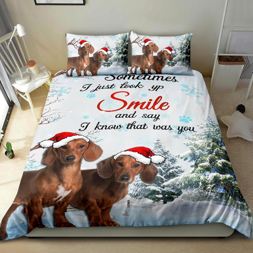 Dachshund Christmas Snow Bedding Set