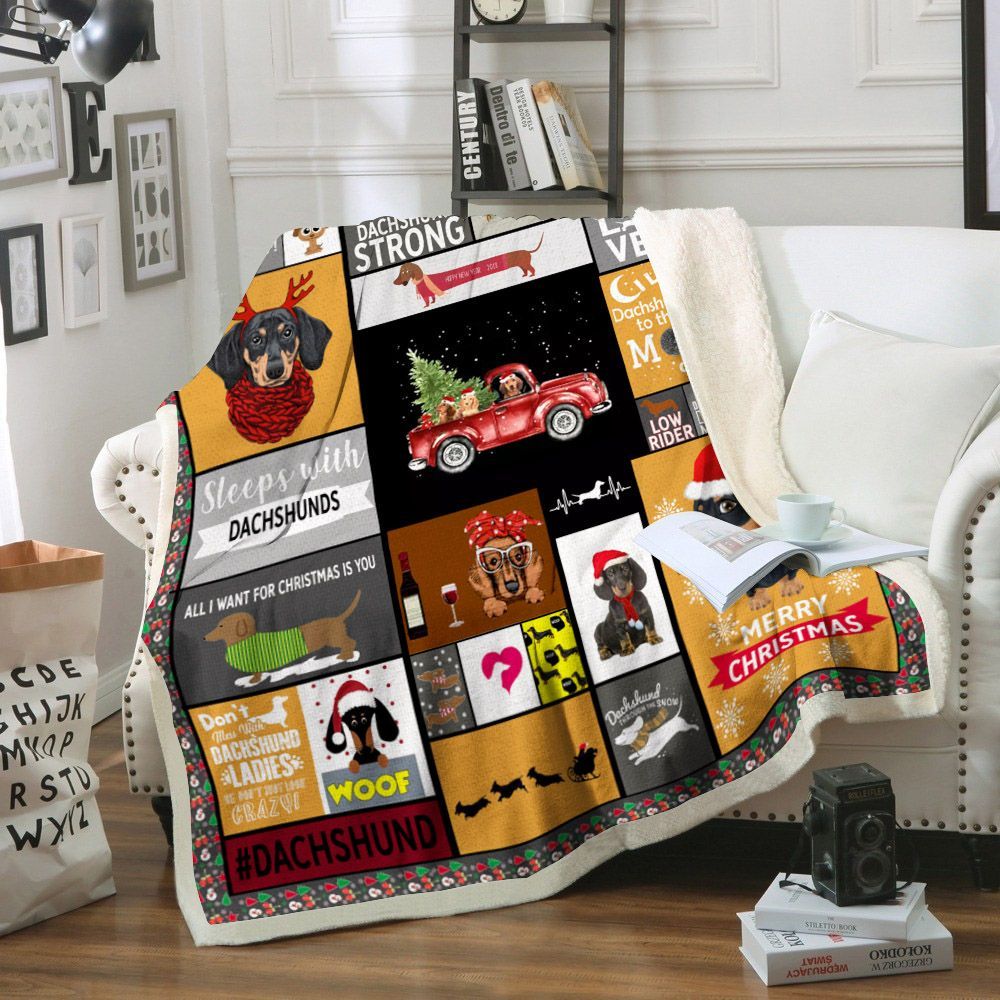 Dachshund Sherpa Fleece Blanket
