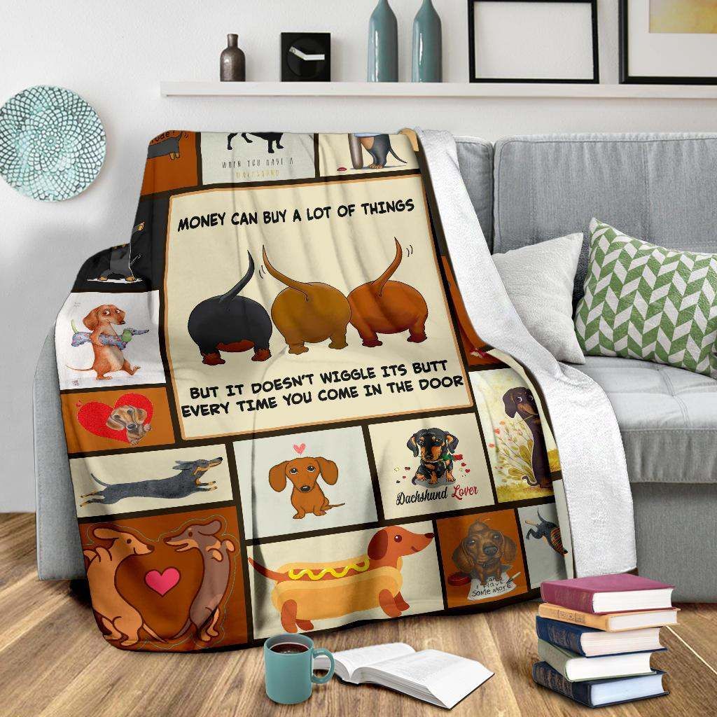 Dachshund Sherpa Fleece Blanket