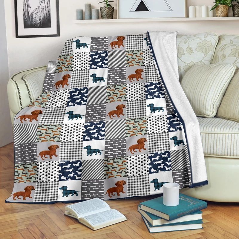 Dachshund Sherpa Fleece Blanket
