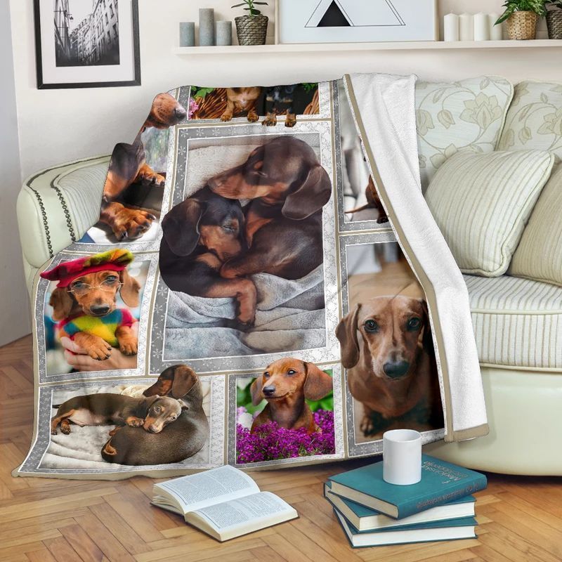 Dachshund Sherpa Fleece Blanket